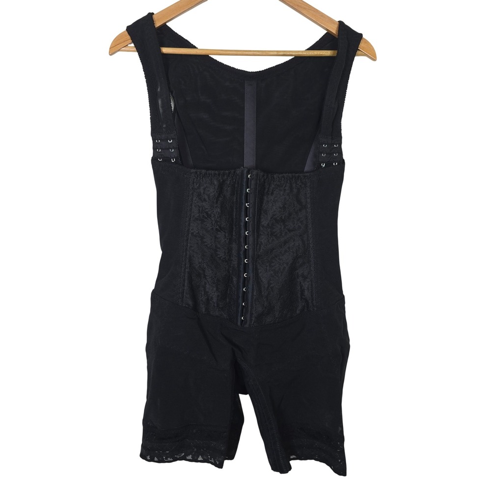 Ardyss Body Shaper Girdle Black Lace Trim Hook Eye Front Corset Faja Size 36